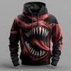 2025 Nuovo Felpa con Cappuccio Horror di Halloween con Stampa 3D Autunno e Inverno Pullover Moda Casual Top Essenziale per Feste di Vacanza da Uomo Regalo