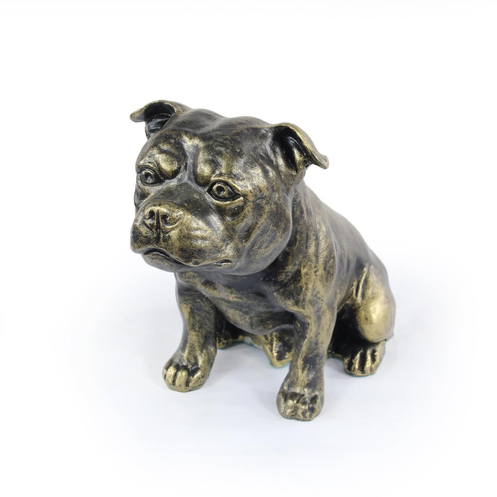 Staffordshire Bull Terrier, Staffy - Dog Statue, Sitting Dog for Desk, Decoration for the Living Room of a Dog Lover by Art-Dog