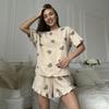Summer New Season Women Pajamas Cotton Fabric Comfortable Lightweight Pyjamas Pajama Set Shorts T-shirt