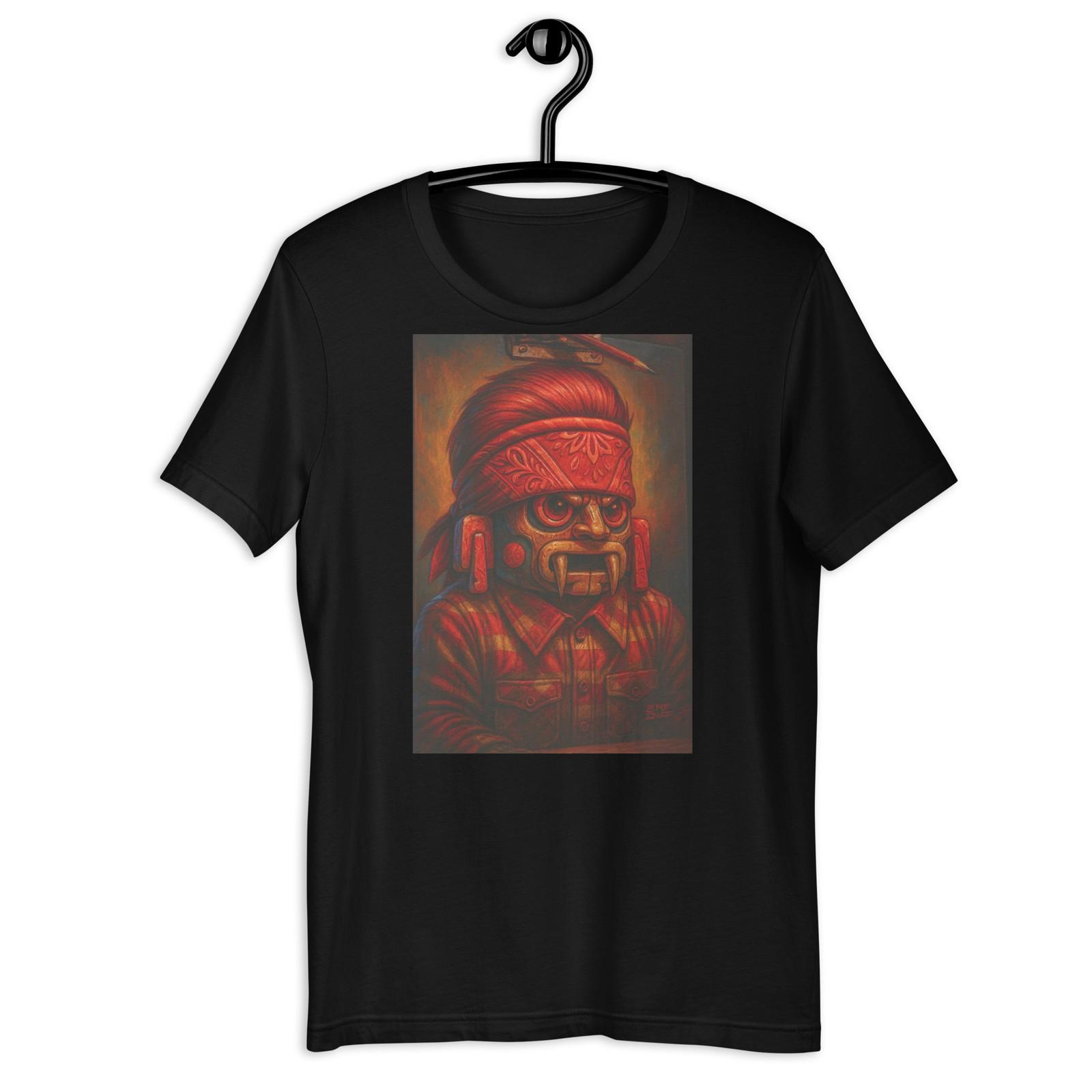 Aztec Street Warrior Mask Red Bandana Chicano Style Art Tee S разноцветный