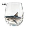 Beach House Tableware Octopus Glass Tumbler, 350ml Stemless Wine Glass, Whale Dolphin Turtle Handblown Borosilicate Glassware Sea Creature Drinking
