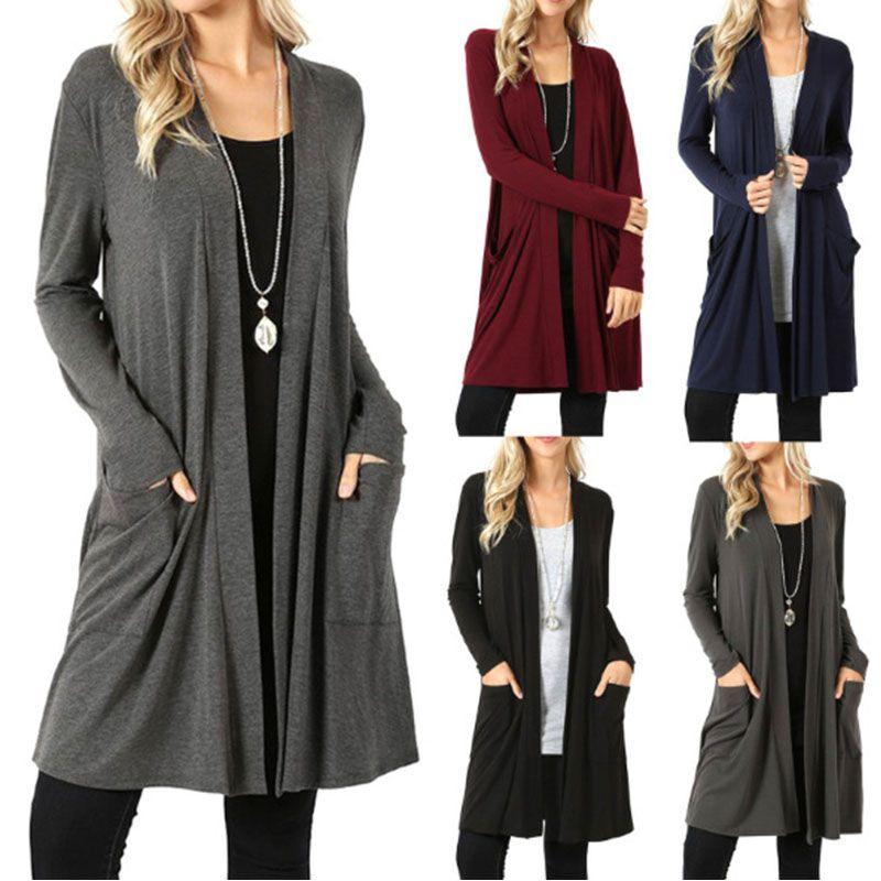 Autumn Winter Women Cardigans Casual Warm Coat Mid-length Knitted Outerwear With Premium Quality Materials