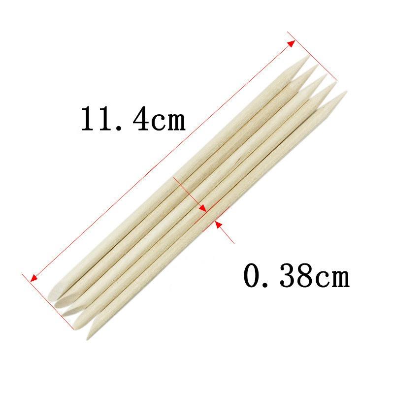 100pcs Nail Art Orange Wood Sticks Cuticle Pusher Remover Manicure Pedicure Salon Home Practical Beauty Care Tool Accessory