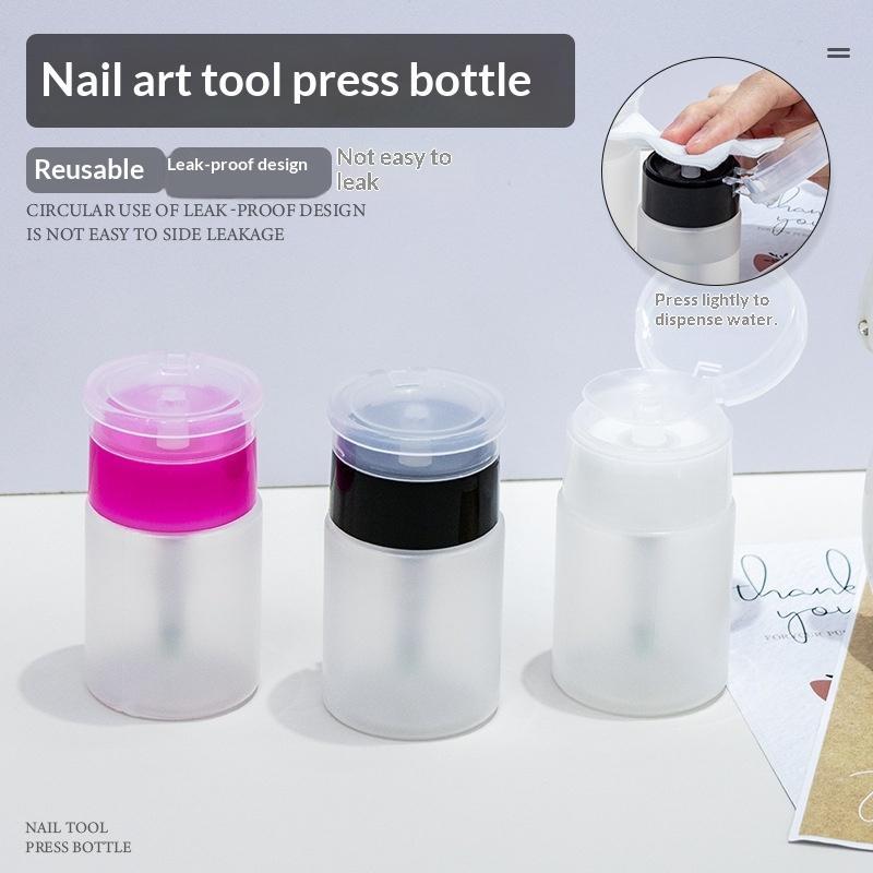 Nail Art Press Pump Bottle Leakproof Design Easy Press Dispensing For Home Diy Nail Care Salon Use