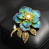 Elegant Retro Intangible Cultural Heritage Craftsmanship Blue Velvet Peony Brooch Atmospheric Freshwater Pearl Bouquet Pin Brooch Female