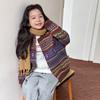 Girls Kids Vintage Fair Isle Jacquard Knit Cardigan Sweater Winter Outerwear