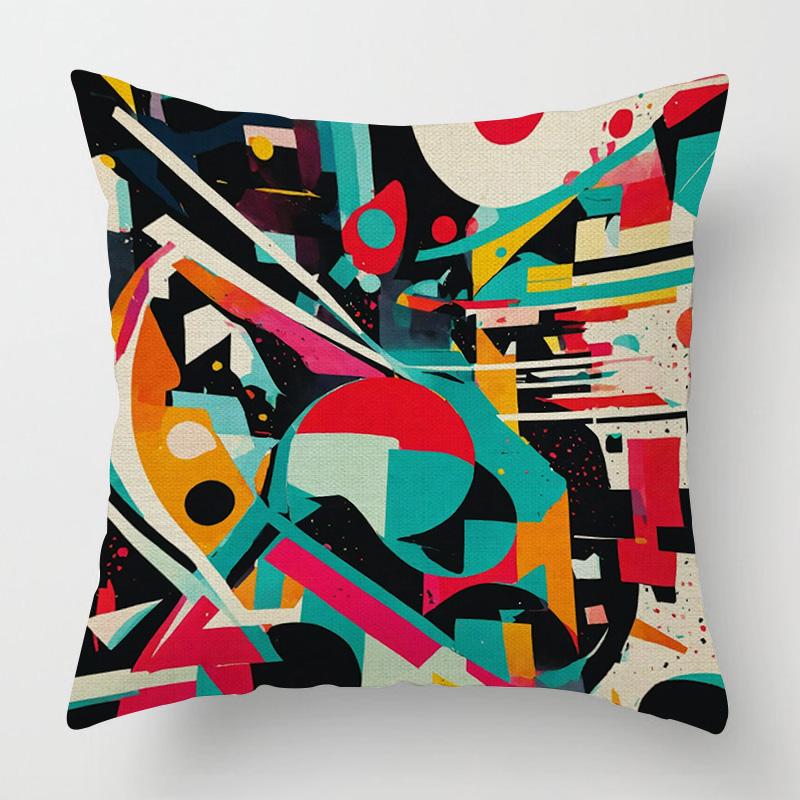 

Home Decor Colorful Abstract Art Pillow Covers For Home Pattern Cushion Cover Suitable For Sofa Bedroom Car Pillow Cover 40x40cm