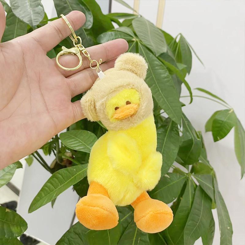 Plush Short Unique Duck Toy Keychain Adorable Cartoon Animal Doll Gift For All Ages
