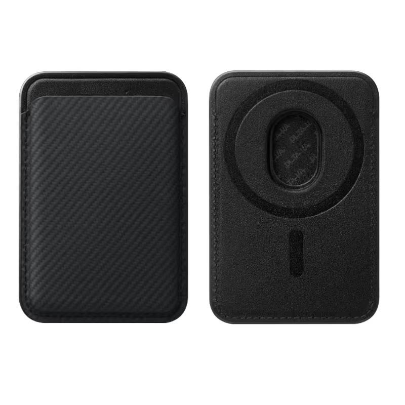 Mag Safe Magnetic Leather Business ID Card Holder Wallet Plush Fabric Suede Phone Card Case for iPhone 15/16/17 Pro Credit Cards оранжевый