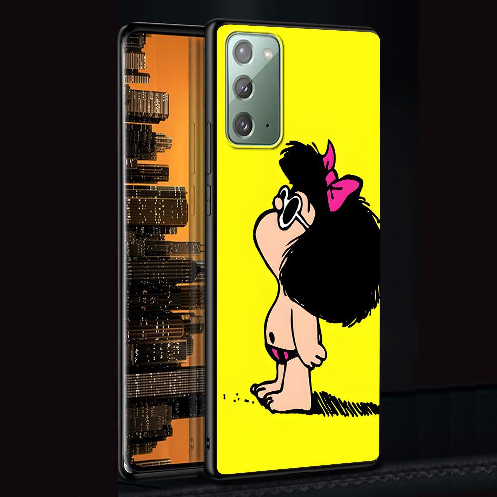 Cartoon Cute Mafalda Case for Samsung Galaxy Note 20 Ultra 8 10 Lite 9 TPU Phone Cover Note 10 Plus Black Soft Shell Funda Capa