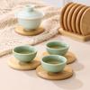 Bamboo Coaster Set Simple Creative Cup Holder Round Water Cup Insulation Pad Bamboo Tea Cup Holder Display Rack