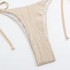 2023 Sexy Striped Solid Color Lace-up Bikini Set - Women's Two-Piece Swimsuit