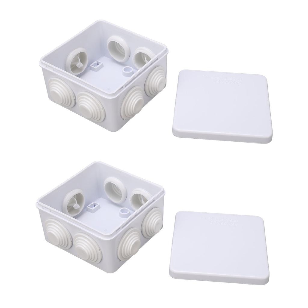 2 STÜCK Elektrischer Anschlusskasten mit Ausbruchöffnung ABS-Kunststoff IP55 Wasserdichtes Projektgehäuse 85x85x50mm
