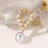 Wooden Rosary Bulk Catholic Prayer Rosary Beads with Crosses Pendants Mesh Bag Baptism First Communion Baby Shower A0KF