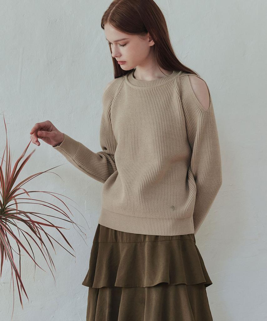 ZEROSTREET [3 Colors] Opening Off-Shoulder Knit