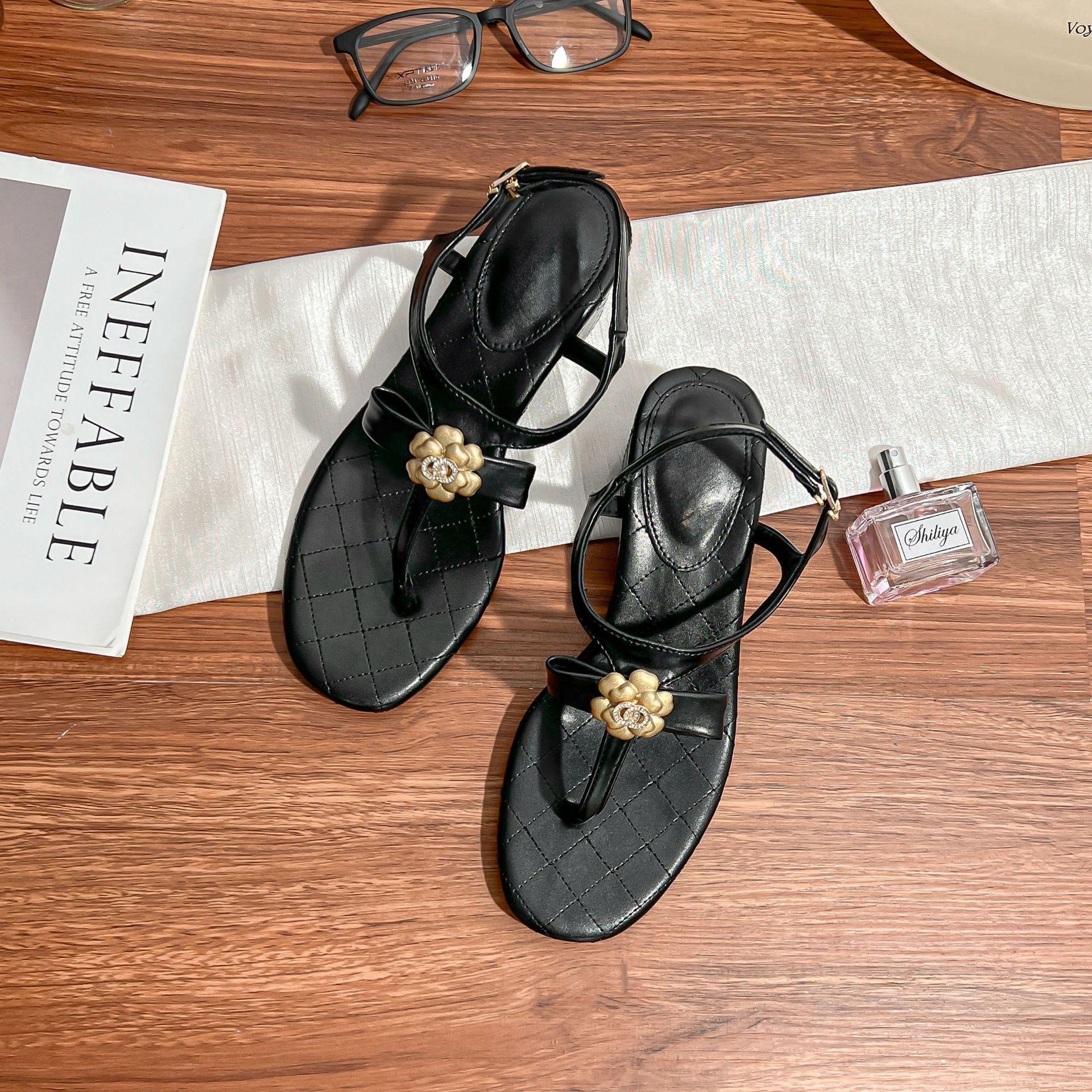 

Summer new high-heeled sandals women s outer wear high-end casual style French bow T-string women s shoes 2025 40 чёрный