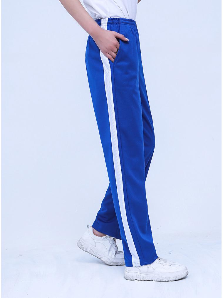 

Бесплатная доставка Синие полосатые брюки для школьной формы для студентов: Спортивные брюки для начальной, средней и старшей школы 150/M