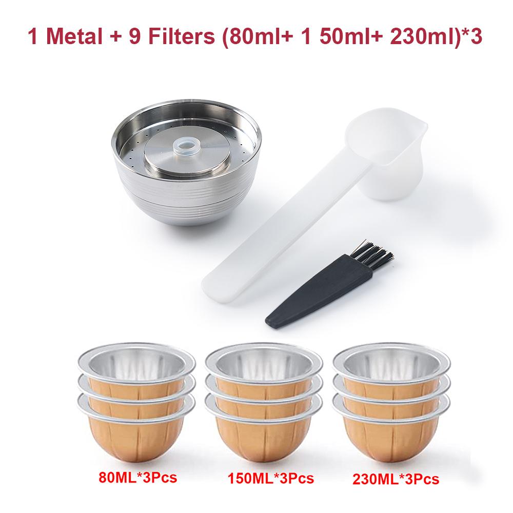 

For Nespresso Vertuo Next Pop Stainless Steel Reusable Capsule Vertuoline Refillable Coffee Filter Compatible with Original Pods