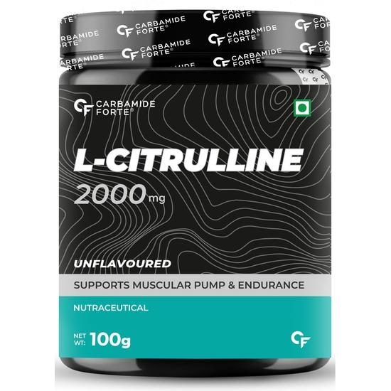 Carbamide Forte L Arginin 1000mg Nahrungsergänzungsmittel pro Portion - 120 Vegane Kapseln & L Citrullin Pulver 2000mg - Geschmacksneutral - 50 PORTIONEN - 100g
