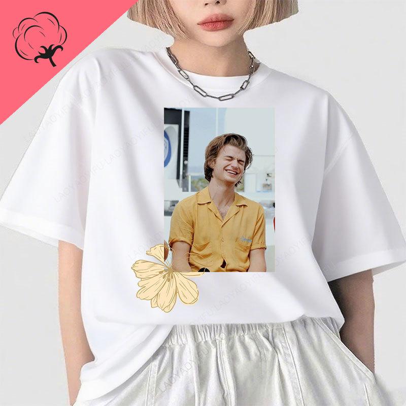 Spieler Djo Joe Keery T-Shirts Retro-Stil Film-Grafik-T-Shirts Baumwolle Rundhals Geschenk für Fans Unisex Oberteile Streetwear Y2k Kleidung