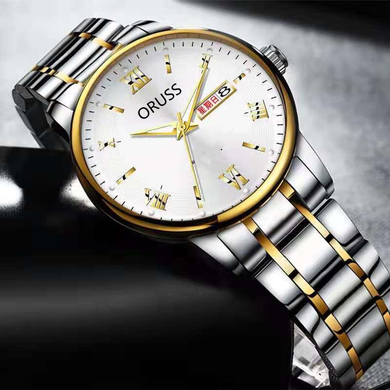 Time Personalized Waterproof Men'S Large Unique Dial Design Business Men'S Watch Soft Steel Belt Trendy Men'S Watch
