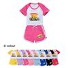 5750 2 Stück/Set Kinder Jungen Mädchen The Wiggles Print T-Shirt Shorts Trainingsanzug Sets