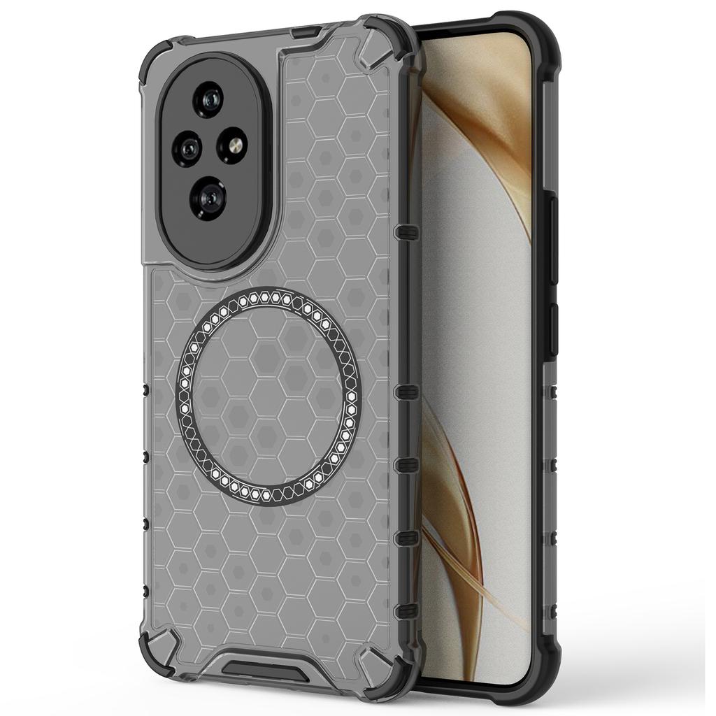 For Honor 200 5G Magnetic Case TPU+PC Phone Cover Honeycomb Shape