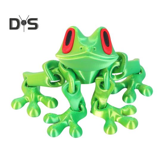 3D Printed Magnetic Frog Articulated Frog with Movable Joints Flexible Animal Stress Relief Toy for Home Office Refrigerators Desk Decoration