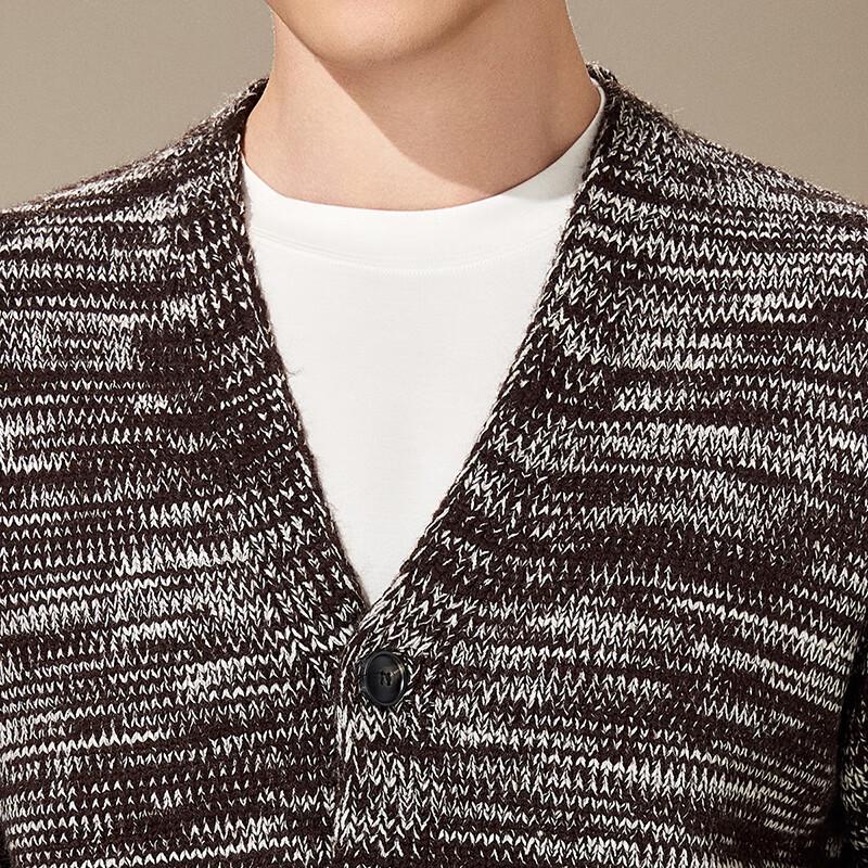 Antonio Herren Strickjacke mit Melange-Design, dick gestrickt