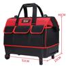 FMAFNLY Tool Trolley Case with 14 Shoulder Large Specialized Red Toolbox, Bag, Casters, Pockets, Strap, Storage, Bottom, Water-Repellent Finish,