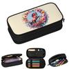 Spring Flowers Surround Horse Nature Pencil Cases for Students Gifts Pen Box Pencil Bag Big Capacity Pencil Pouch