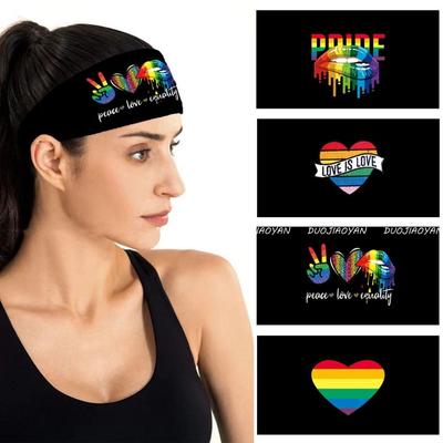 Bandeau Élastique Arc-en-ciel Cœur Bandeau de Cheveux Parades Sports Bandeau Arc-en-ciel Mode Enfants