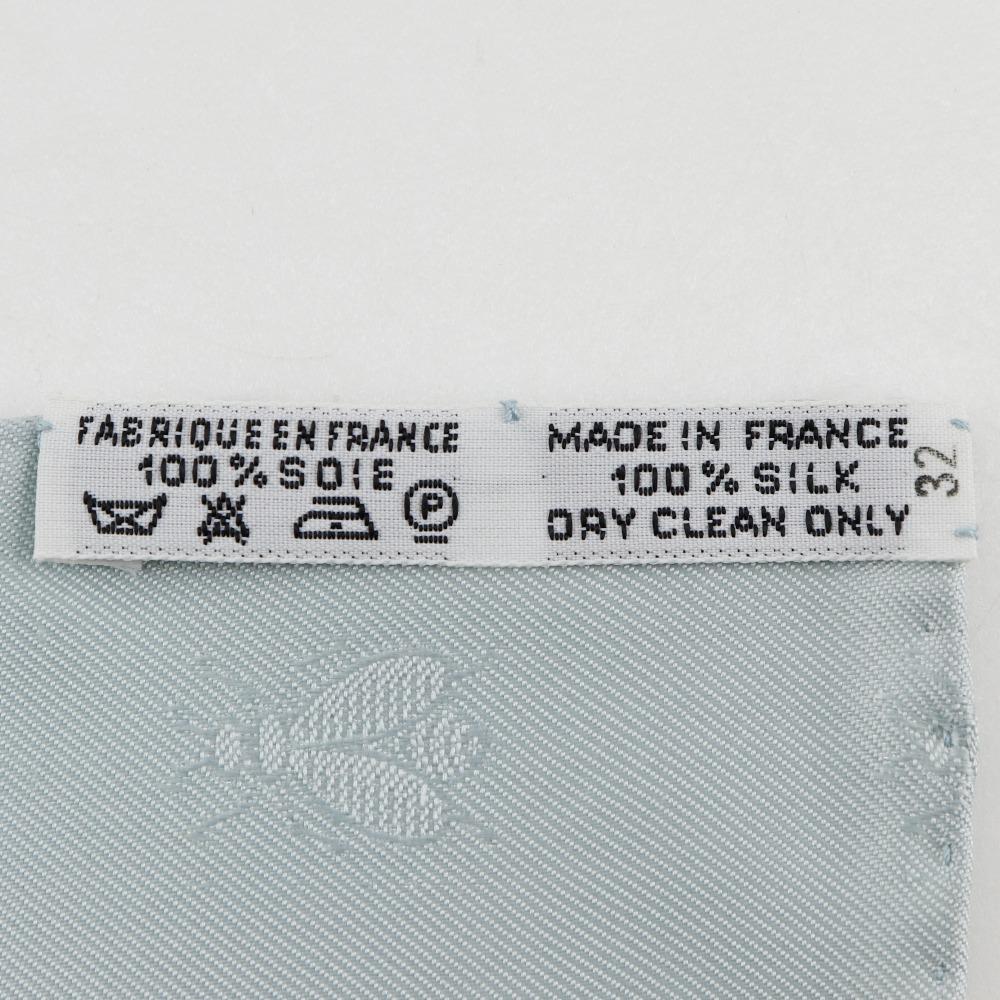 HERMES Carree90 scarf NAPOLEON Napoleon Bee light blue silk Women Used