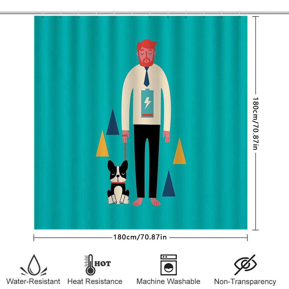 Dog Lover Shower Curtain Cute Puppy Pet Bathroom Decor Modern Farmhouse Washable Fabric Wall Art