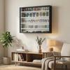 5-Tier Wall Display Cabinet, Wall Mounted Display Case w/ 4 Adjustable Shelves, Glass Doors, 60x80cm, Black and White