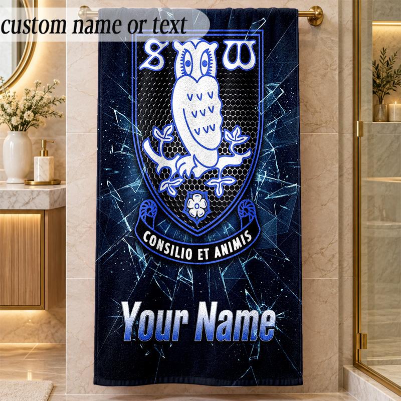 Beach TowelSheffield Wednesday FC Custom Name Text Personalized Soft Towel for Beach Pool Indoor Home Decor Gift