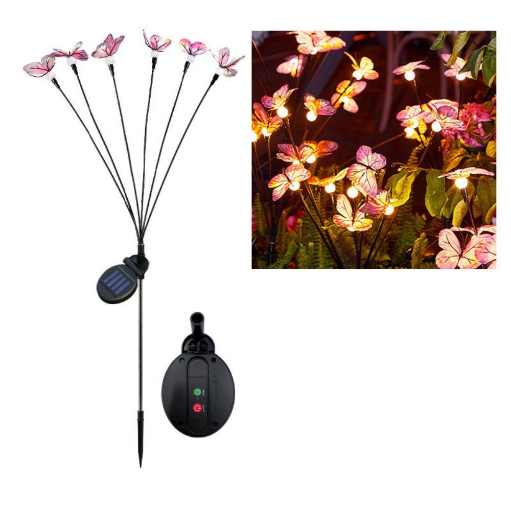 

8 Light Modes Flower Solar Lawn Lights Waterproof Solar Decorative Lights Patio Decor 6Head Style 2