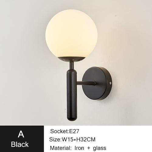 

Nordic Modern Wall Lamp Bedroom Beside Glass Ball LED Wall Lights Wandlamp Bathroom Mirror Stair Lights Aisle Lighting Fixtures