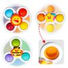 Hand Kids Cat Bath Toy with Suction Cup Spinner, Toy, Toy, (Carrot, Bee, Sun)