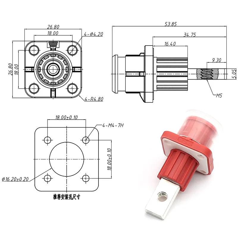 

E57 High Voltage Energy Storage Battery Connector 100A 130A Single Core New Energy Car Storage Straight Plug 16mm² 25mm² Socket 16 Square mm (100A)