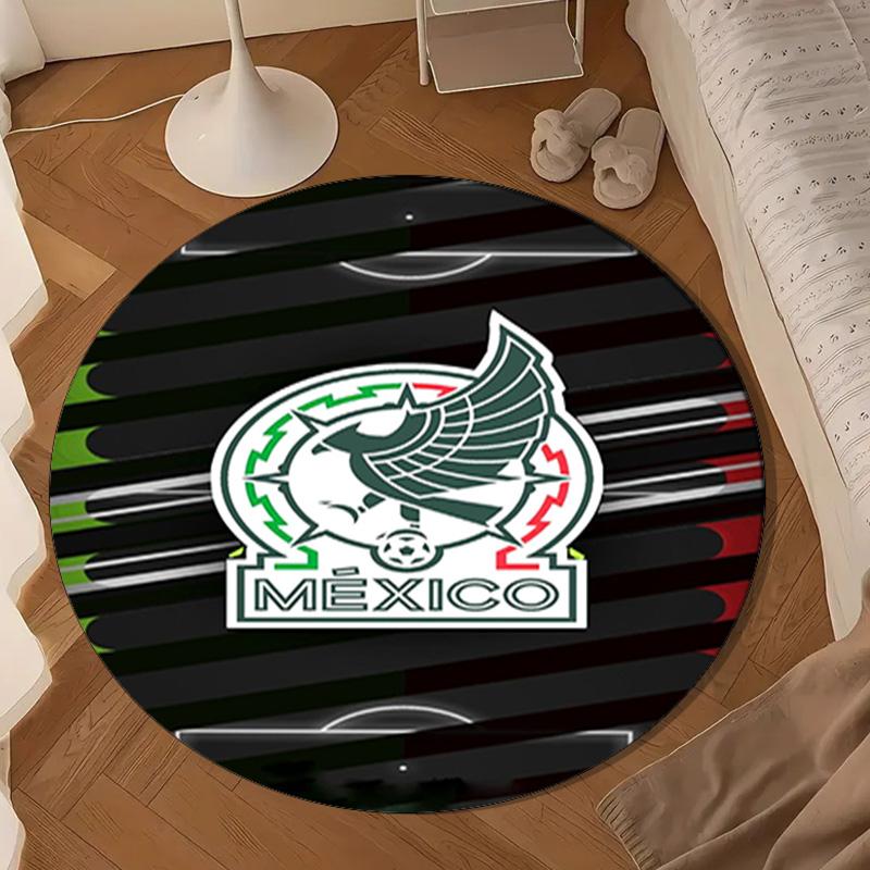 Mexico Football Emblem Round mat, Anti-slip Circle Carpet Chair rug For livingroom,Bedroom, doormat home decor Gift Christmas Gifts