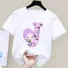 K Pop Demonjegere Barn Bomulls-t-skjorte Tegneserie Bokstav A-Z Kortermet T-skjorter Jenter Fritid Rund hals Topp Sommer Barneklær