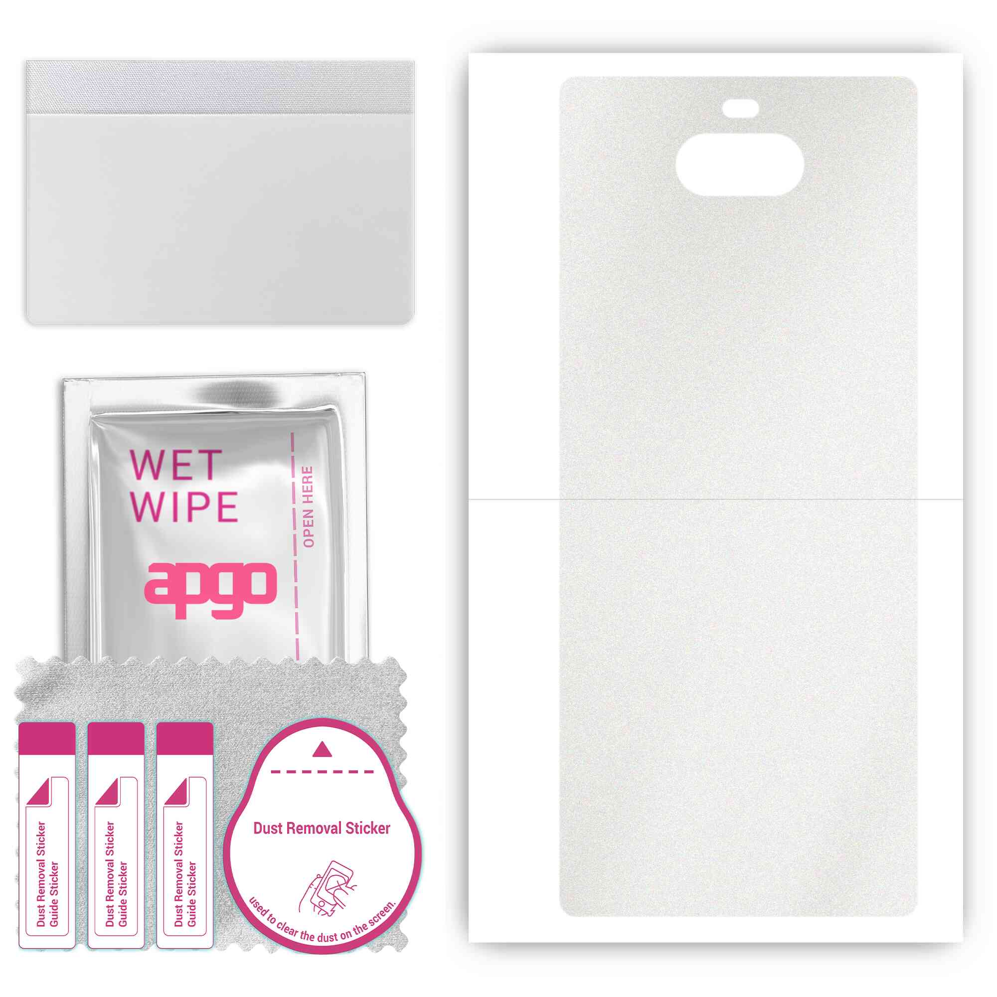 

Apgo Protective Skin Sticker for the back compatible with Sony Xperia 8 Lite, Wrap Film, Foil, Vinyl - Pattern Matte Transparent