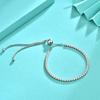S925 Sterling Silver Zircon Full Diamond Bracelet for Women with Adjustable Push-pull Bracelet and Versatile Trendy Bracelet Accessories