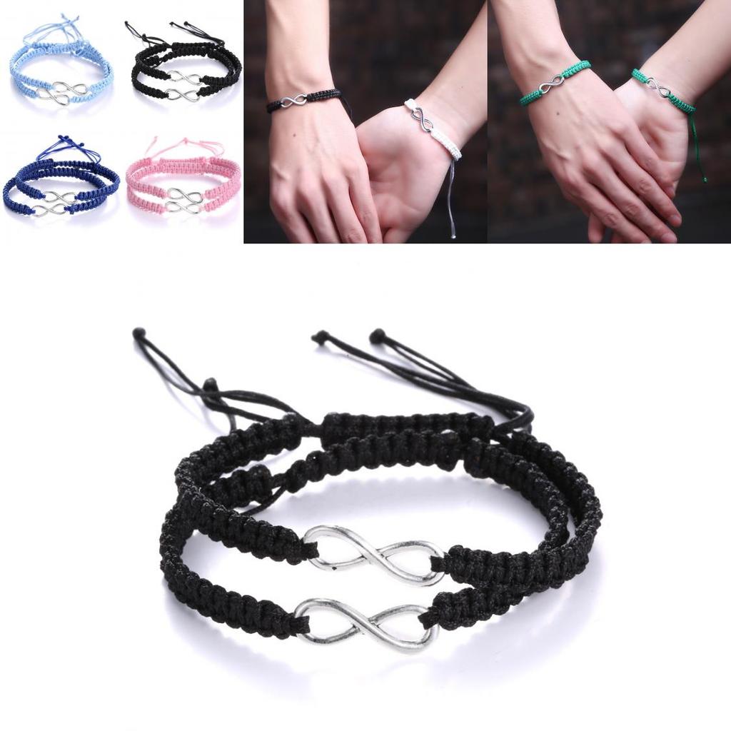 Handmade Infinite Symbol Bracelets With Adjustable Woven Design For Couples And Giftgiving