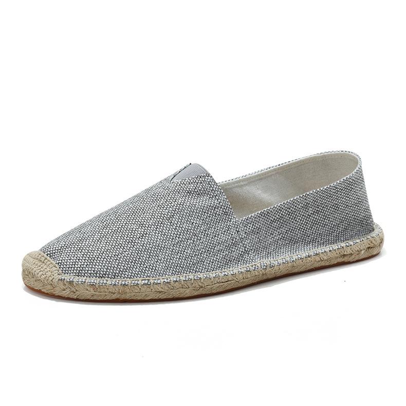 Summer Breathable Footwear Men's Canvas Shoes Hemp Lazy Flats For Men Cheap Moccasins Male Loafers Driving Shoes