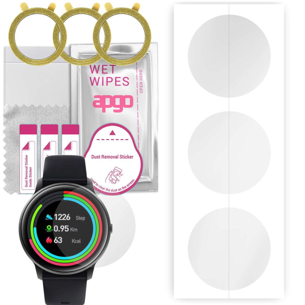 3x apgo hydrogelová ochranná fólie na displej pro Xiaomi Imilab KW66, hydrogelová fólie, s polohovací vrstvou, snadná instalace