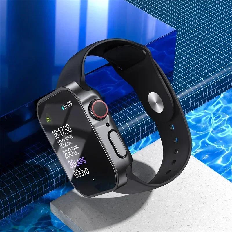 Tempered Glass Cover for Apple Watch Case 46mm 42mm 45mm 41-44-40mm Screen Protector Series 10 7 8 9 SE 5 6 4 IWatch Accessories