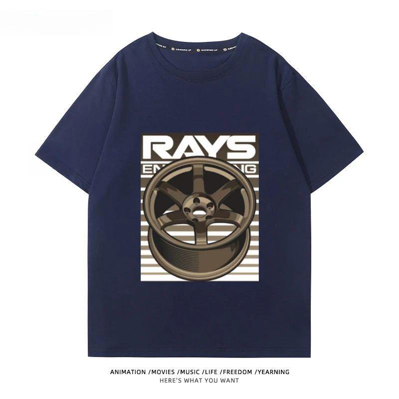 Kultura upravených aut Krátký rukáv Náboj kola Upravené auto JDM Krátký rukáv Tričko Pánské a dámské Bavlněné Tričko s polovičním rukávem