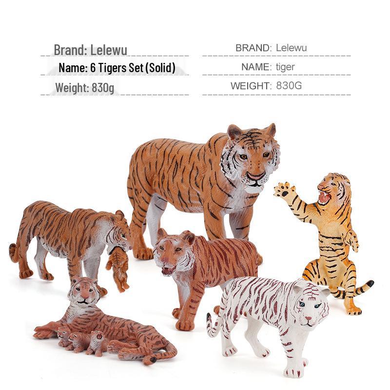 Siberian Tiger Family Hand-Painted Figurine Set – Roaring Tiger, Tigress, and Cub